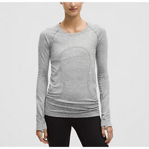 Lululemon 'Swiftly' Grey Nylon Tech Long-Sleeve Shirt 2.0 *Hip Length Size 2